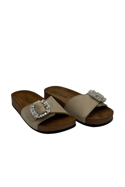 Pienn Single Buckle Velvet Patterned Orthopedic Slippers