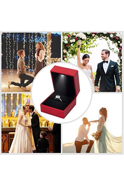 OEM Red box with LED 5.8cm x 6.3cm x 5 cm, designed for special occasions