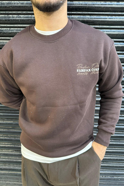 thesunfyre Men's Crew Neck 3 Thread O Oversized Back B Printed Sweatshirt