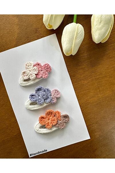 livadesign7 Hair Clip Special Floral Design Handmade 3-Piece Snap Clip Set