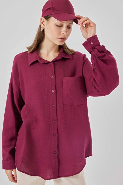 Hiccup Cămașă BDART din amestec de in cu detaliu de buzunar basic