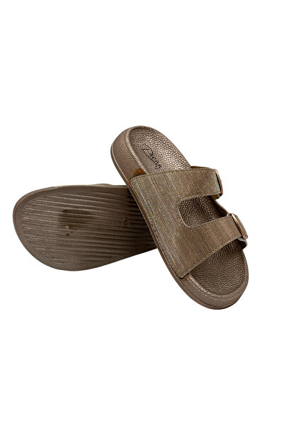 Pienn Anatomical Flexible Comfortable Silvery Printed Two Buckle Women's Slippers