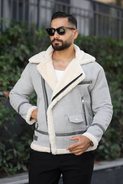 Kawimoda Trendy Velvet Biker Coat with Fur Inside - Matches Casual and Special Outfits