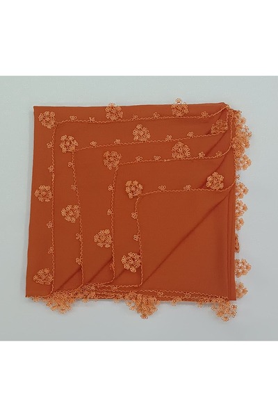 REYYAN İĞNE OYALI ORANJ DÜZ YAZMA