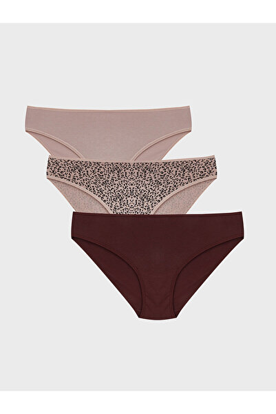 LC Waikiki Özmarka New Season Leopard Patterned Bikini Panties 3-Piece