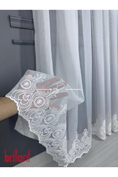 Brillant Tül Perde Marka Tt Zemin Etek İşleme Amazon Desen