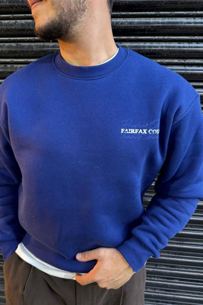 thesunfyre Men's Crew Neck 3 Thread O Oversized Back B Printed Sweatshirt