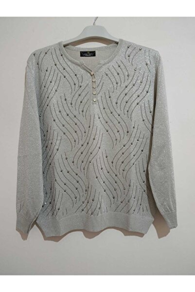 anne moda ankara Ανώτερης ποιότητας, Στάνταρ μέγεθος, Μακρύ μανίκι, Μείγμα βαμβακιού και ακρυλικού, Κομψό, Πλεκτό πουλόβερ/μπλούζα