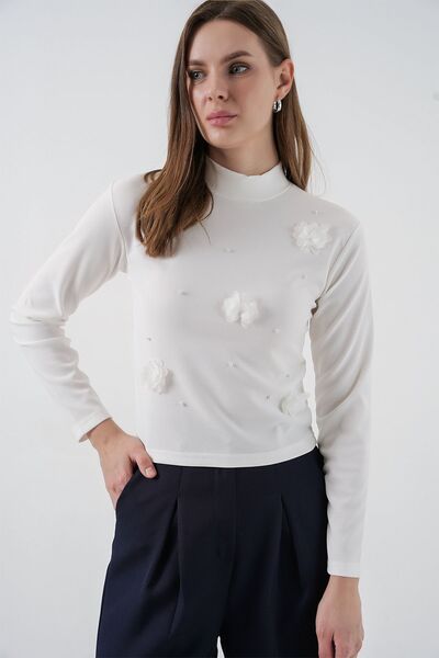 Hiccup Μπλούζα με μακρύ μανίκι με λεπτομέρεια λουλουδιών 3D BDART