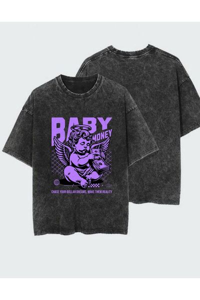 DEEFWEAR Tricou unisex cu imprimeu, spălat și uzat