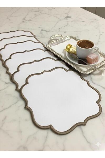 alinastore 6 Pieces Coffee or Presentation Cocktail Napkins & Coaster Brown