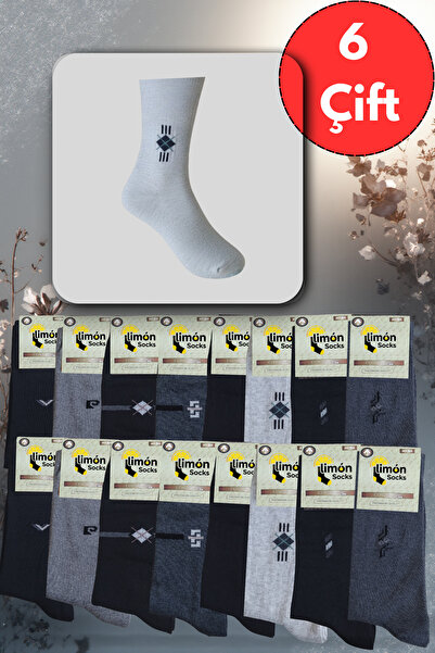 Limon Socks Men's Socks (6 Pieces) Yazık Long Perfumed Socks Set of 6