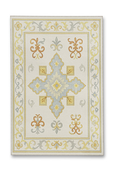 Rugs Modern Halı MOSSO Μπλε Μωβ Αποχρώσεις Έθνικ Λουλούδια με Σχέδιο Υφαντή Β...