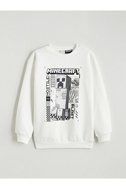 LC Waikiki Vizyon New Season Crew Neck Printed Boys Thick Sweatshirt