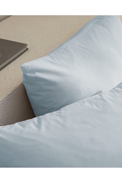 Madame Coco Manon 100% Cotton Ranforce Plain Set of 2 Pillowcases - Blue