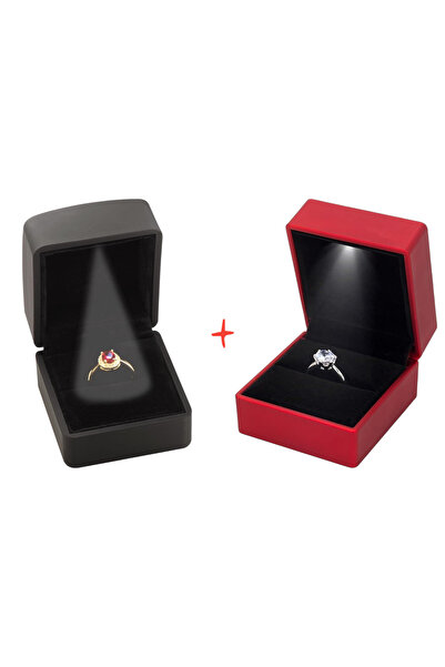 OEM Red+black box with LED 5.8cm x 6.3cm x 5 cm, specially designed for special occasions