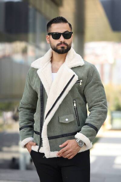 Kawimoda Trendy Velvet Biker Coat with Fur Inside - Matches Casual and Special Outfits