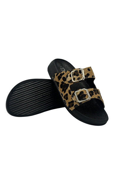 Pienn Anatomical Flexible Comfortable Silvery Printed Two Buckle Women's Slippers