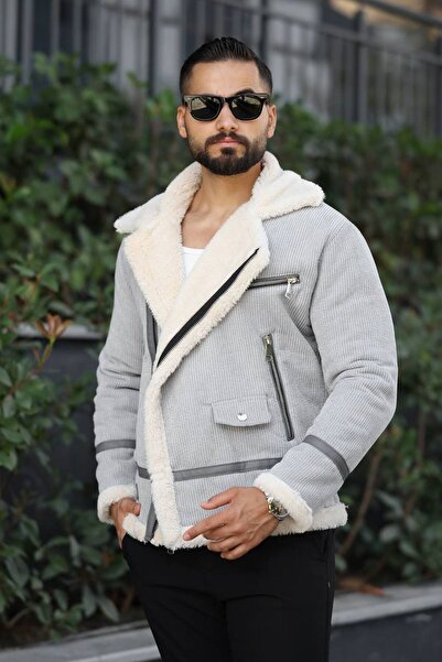 Kawimoda Trendy Velvet Biker Coat with Fur Inside - Matches Casual and Special Outfits