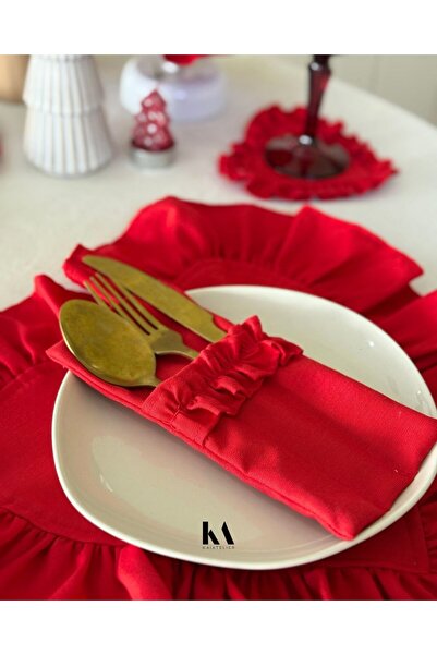 KaiAtelier 2-Piece Lovely Linen 3-Compartment Cutlery Holder / Fork-Spoon-Kni...
