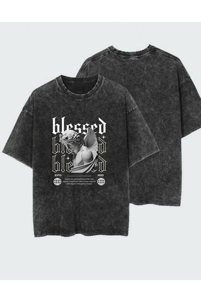 DEEFWEAR Tricou unisex cu imprimeu, spălat și uzat