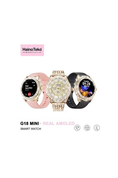HAINOTEKO Haino Teko G18 Mini Real AMOLED Stylish Smartwatch for Women with 3 Straps & Charger