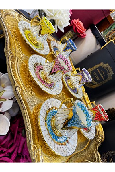 Handmade Esterhomedecor 6 Personality Hand Painting Porcelain Coffee Cup Set