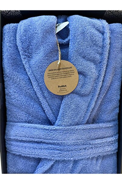 Özdilek bumbac 100% Halat de baie cu guler șal colorist albastru cer