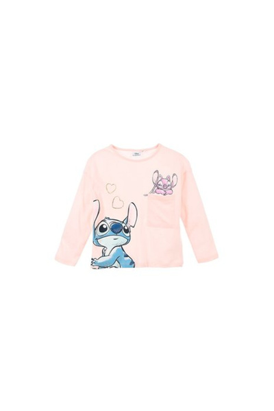 Lilo & Stitch Bluza roz maneca lunga cu buzunar Lilo si Stitch