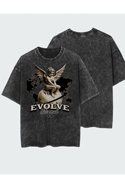 DEEFWEAR Tricou unisex cu imprimeu, spălat și uzat