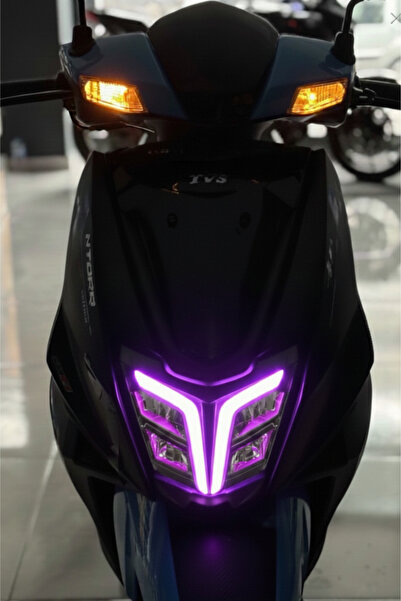Banxtre TVS Ntorq Scooter için Mor Renk Far Filmi Sticker Far Tasarım
