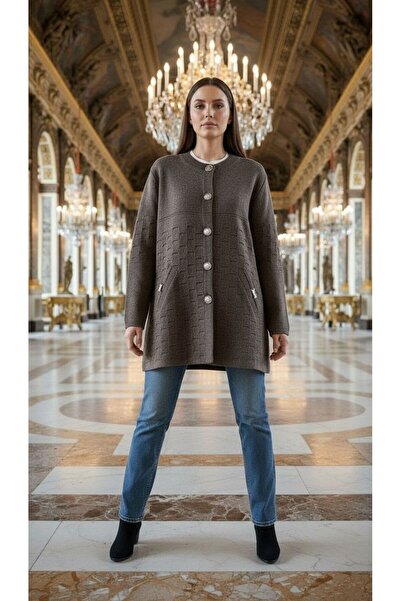 larocci Women's Buttoned Textured Knit Cardigan