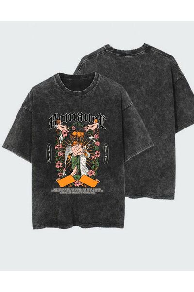 DEEFWEAR Tricou unisex cu imprimeu, spălat și uzat