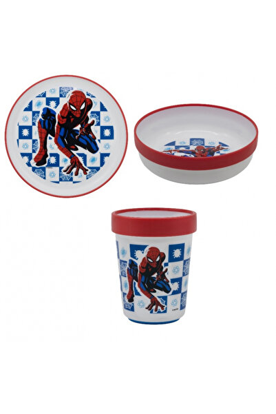 SPIDERMAN 3-piece plastic breakfast set, non-slip, Midnight Flyer