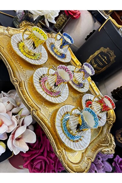 Handmade Esterhomedecor 6 Personality Hand Painting Porcelain Coffee Cup Set