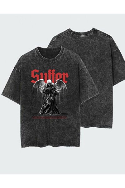 DEEFWEAR Tricou unisex cu imprimeu, spălat și uzat