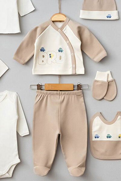 Sitilin Baby Boy Newborn 10-Piece Luxury Hospital Release Newborn Gift Bodysuit Set with Car Stl7128