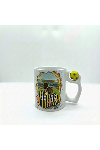 Football Ball Yellow Navy Blue Mug Mug Special Mug for Valentine Yellow Navy Blue Gift Mug