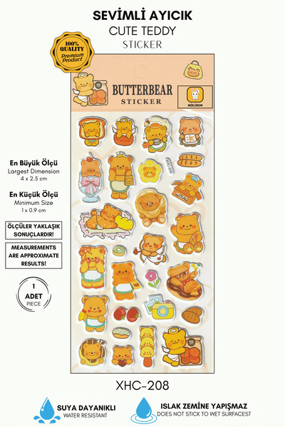 Mielibon Sevimli Ayıcık ve Günlük Hayat Sticker Seti – Tatlı Ayı Karakterleri...