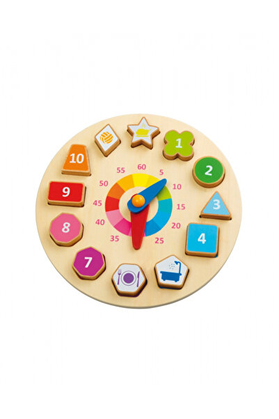ANDREU TOYS Colorful Wooden Shape Sorting Clock