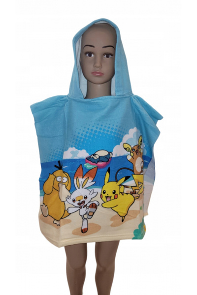 Pokémon Prosop de plajă poncho din microfibră, 55 x 110 cm