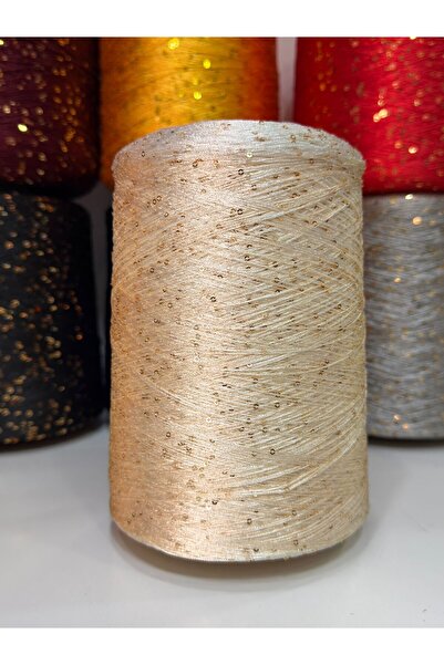 DmrTuhafiye 100gr Pullu El Örgü ipi - Krem