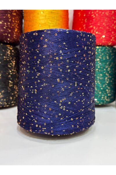 DmrTuhafiye 100gr Pullu El Örgü ipi - Lacivert