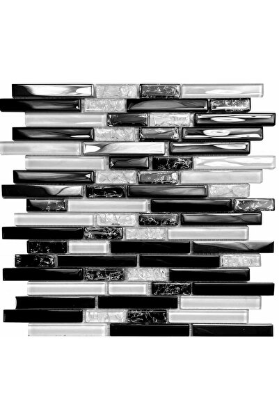 Englass Black and white glass mosaic, glass tile for kitchen and bathroom walls