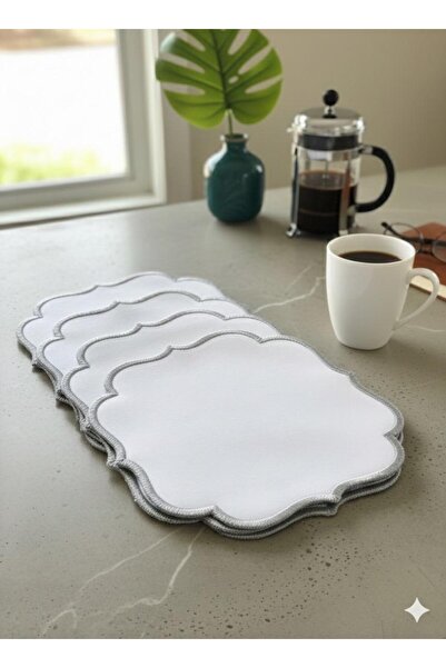 alinastore 6 قطع من مناديل الكوكتيل وقواعد الأكواب باللون البني والرمادي