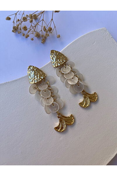 G&D ATELİER Gold pullu balık küpe