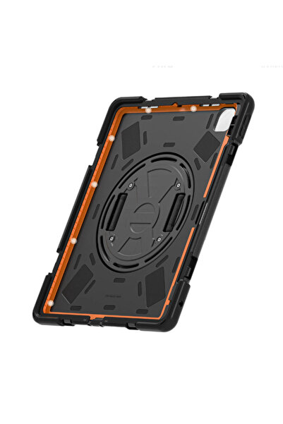 Fuchsia iPad Pro 13 2025 M5 Chip Compatible Defender Strap 360 ° Armor Tablet Case with Rotatable Stand