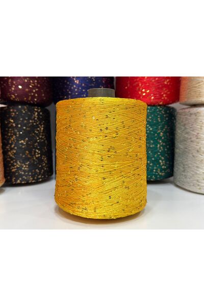 DmrTuhafiye 100gr Pullu El Örgü ipi - Sarı