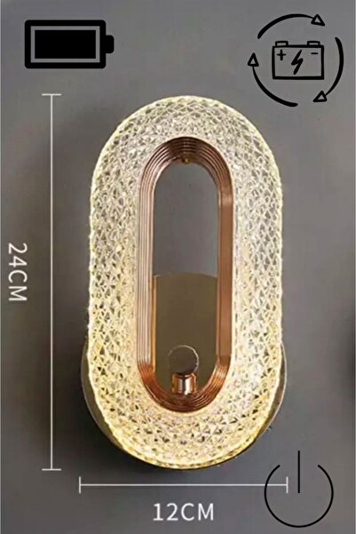 Akgül Gold Oval Pilli Gün Işığı aplik