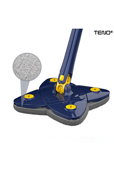 Teno Set of 3 Replacement Pads for Mop with Star-Shaped Head, 360-degree rotation, 24 cm, grey
